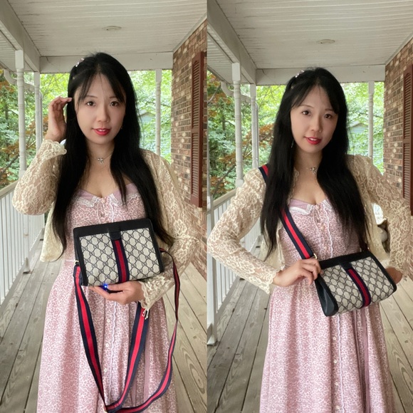 Gucci Handbags - 💙Auth💙✨GUCCI VTG GG Monogram Crossbody Supreme Sherryline Ophidia Web Clutch🧚